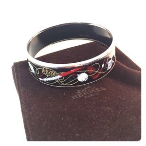 Hermes black enamel bracelet